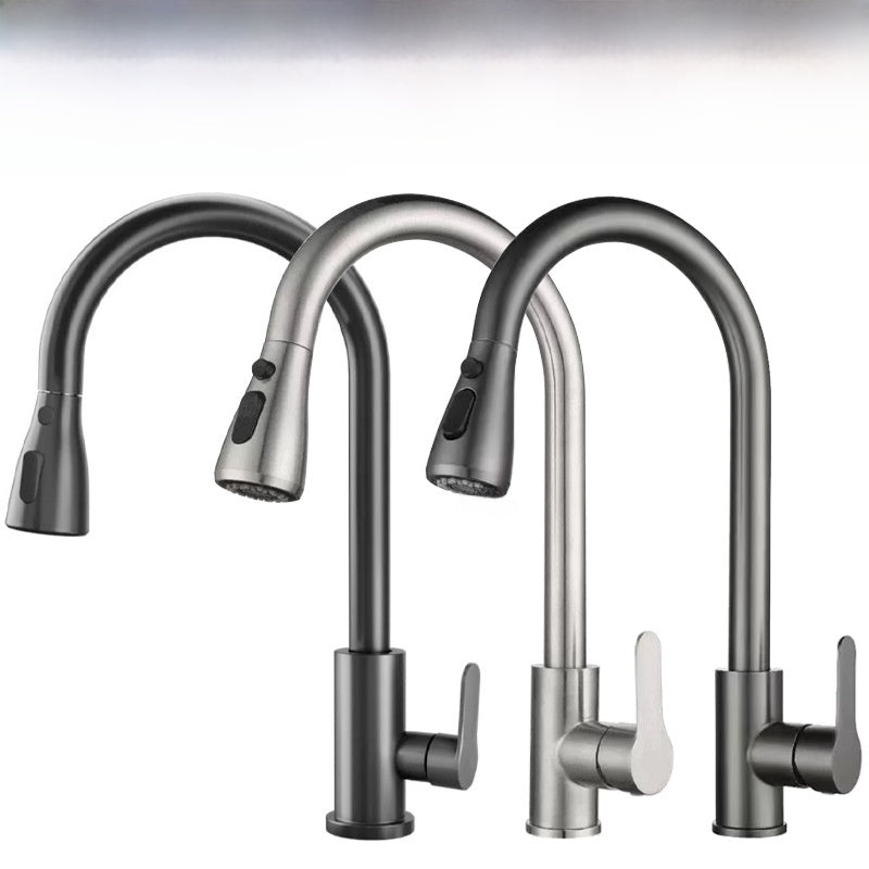 Pull out the faucet to switch between hot and cold water.