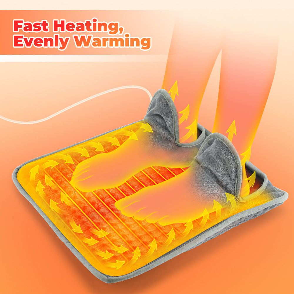 Electric Heating Foot Warmer Pad with Adjustable Temperature and Timer